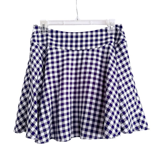 NWT L’Academie Revolve Blue Gingham Circle Skirt Size M - Picture 9 of 11